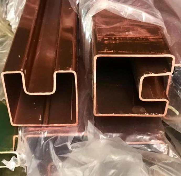 SS Rose Gold Slotted Square Pipes