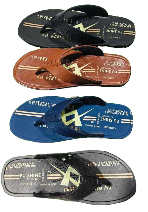 PU Shine Mens PU Flip-Flops