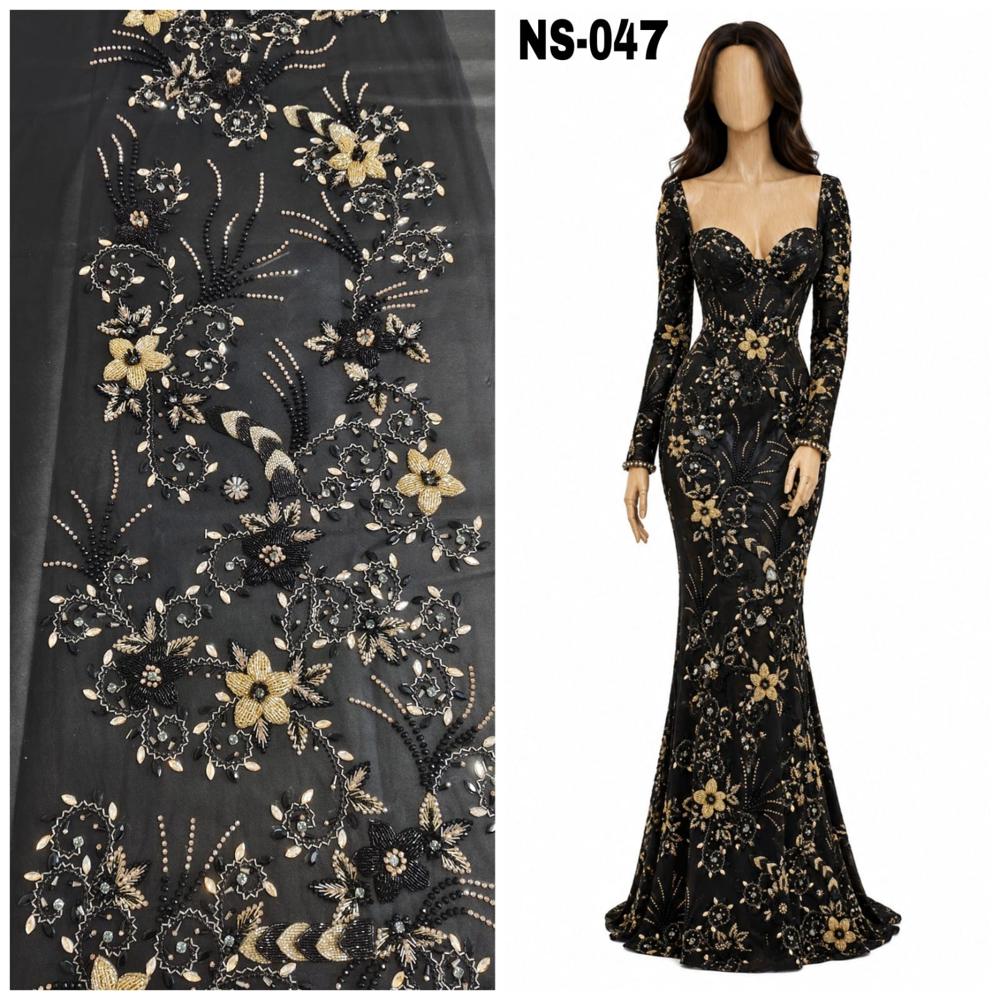 zari and embroidary handwork fabric
