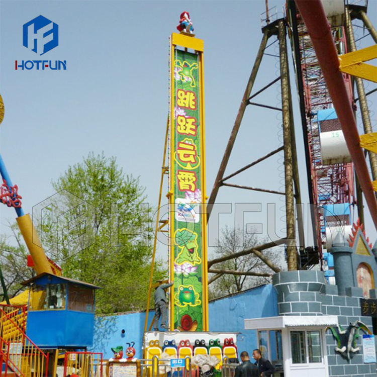 Amusement Park Kids Jumping Hopper Themed Mini Jump Cycling Drop Tower Rides