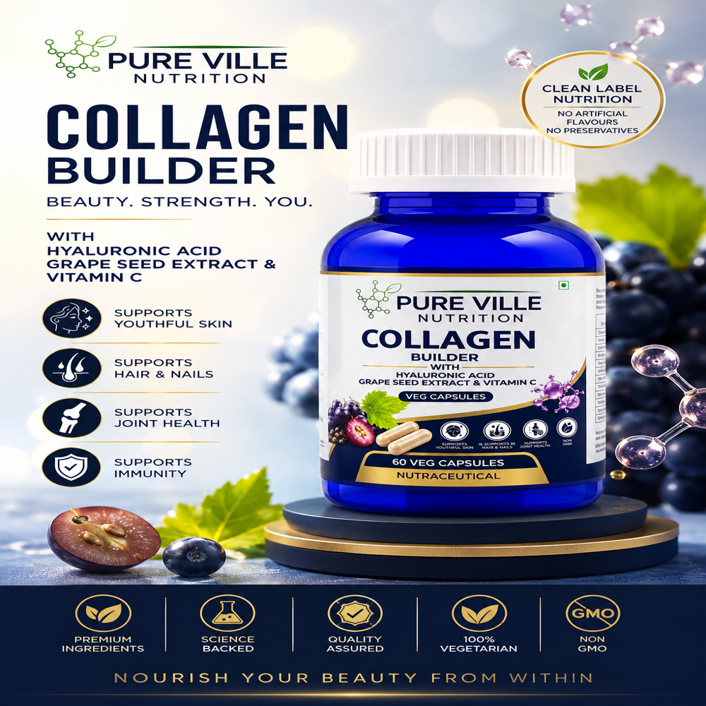 Collagen with Hyaluronic Acid and Grape seed extract Veg Capsules