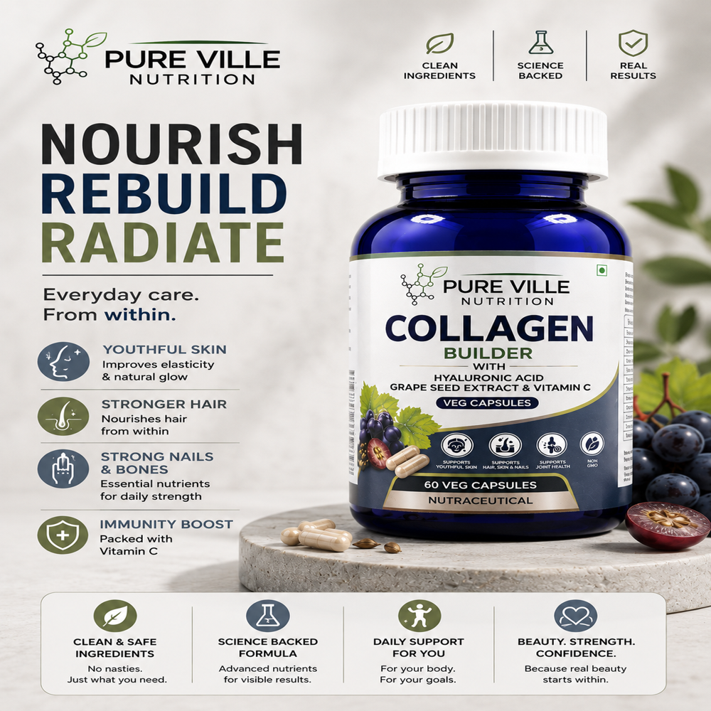 Collagen with Hyaluronic Acid and Grape seed extract Veg Capsules