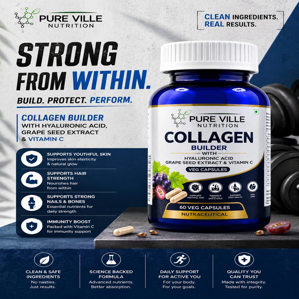 Collagen with Hyaluronic Acid and Grape seed extract Veg Capsules