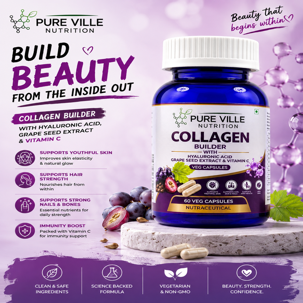 Collagen with Hyaluronic Acid and Grape seed extract Veg Capsules