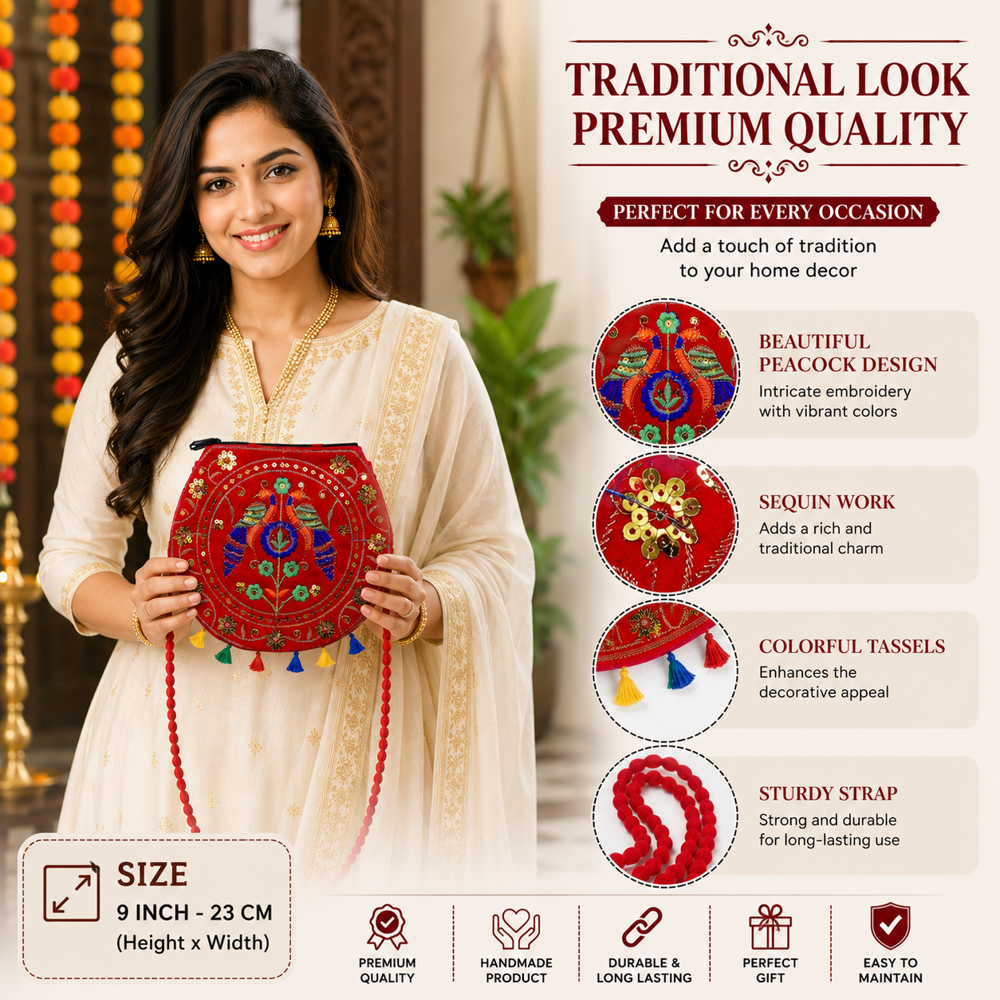 Embroidered Designer Shoulder Sling Bag for Women