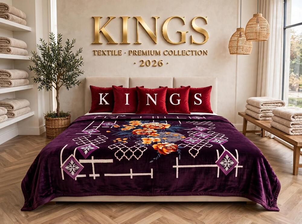 Purple Floral Lattice Velvet Blanket