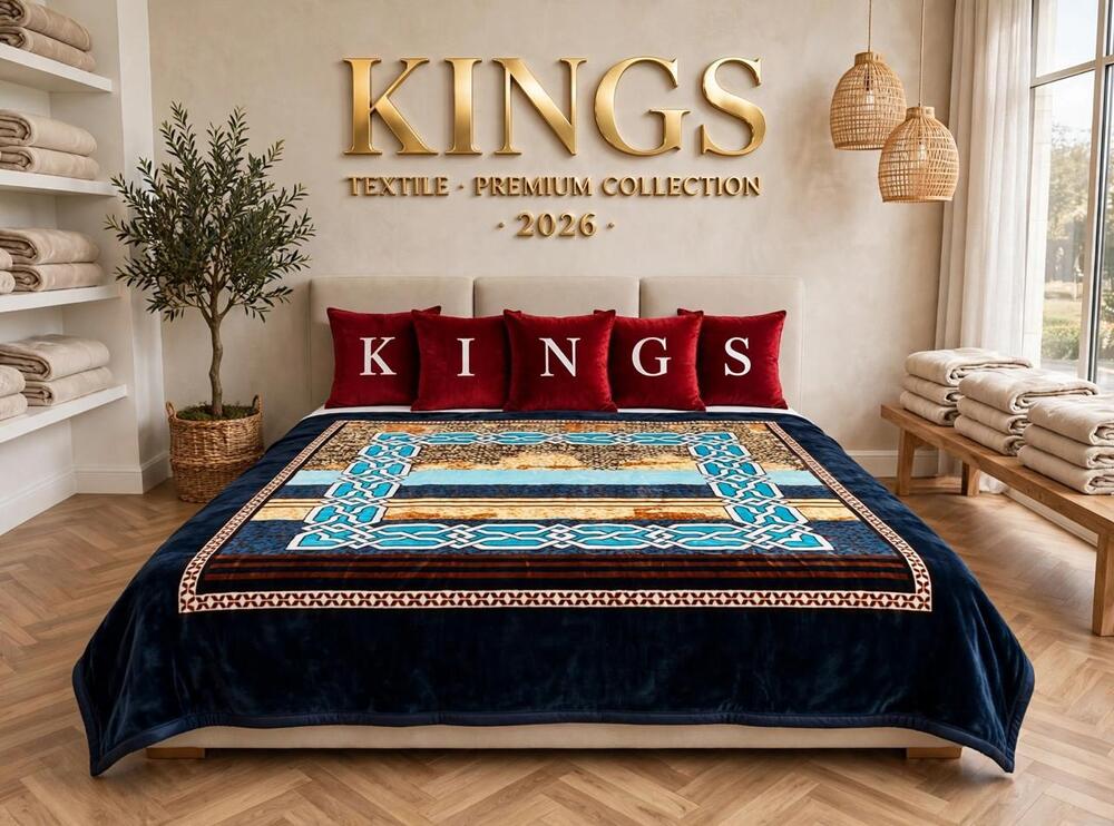 Navy Blue Geometric Frame Velvet Blanket