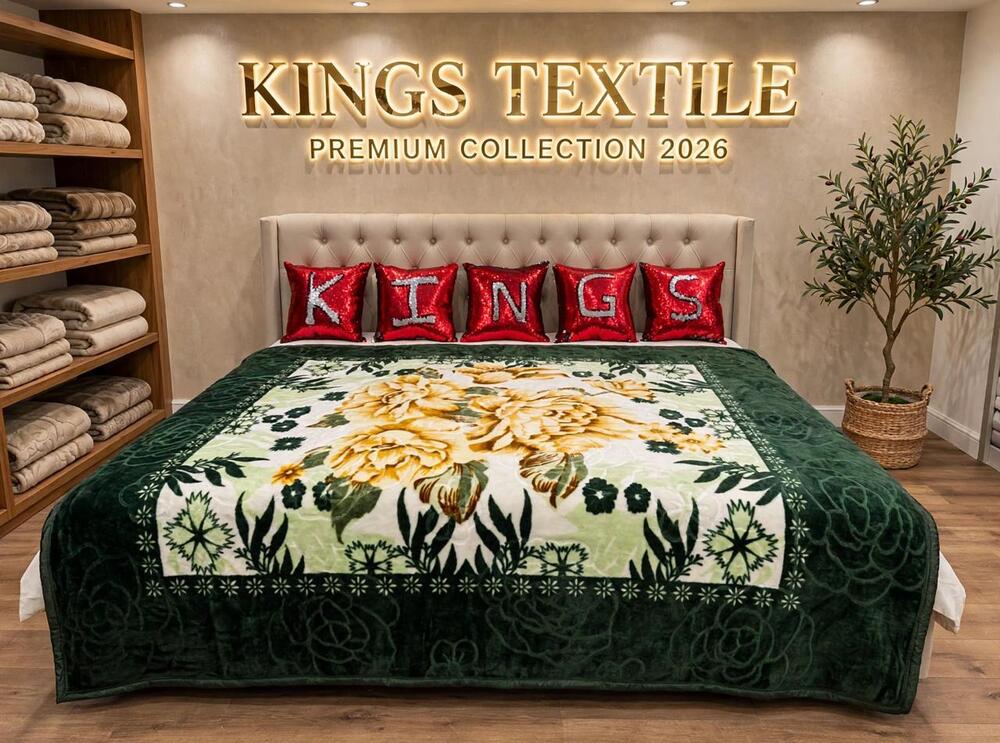 Green Double Bed Premium Soft Blanket