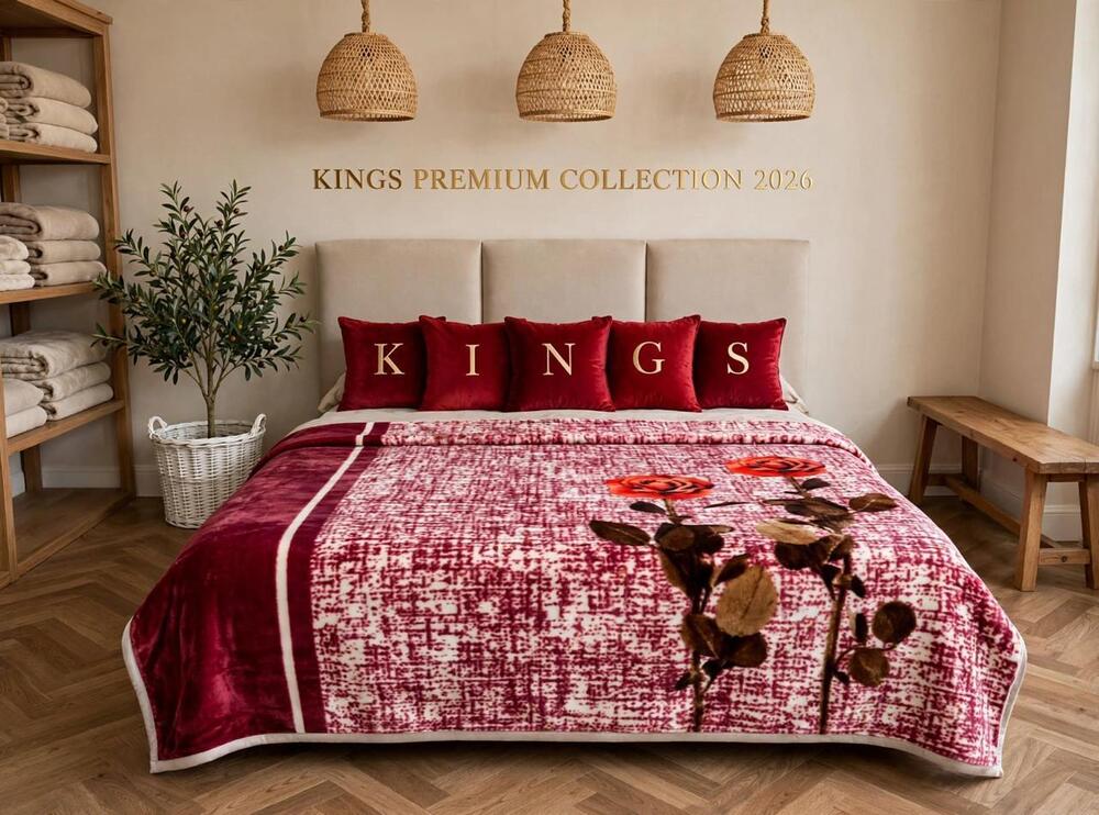Maroon Rose Desire Super Soft King Size 3.2 kg Single Bed Double Ply Blanket