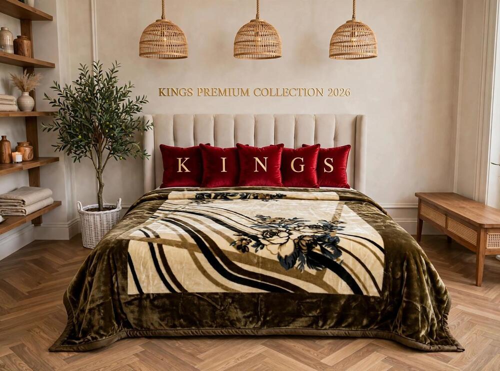 Brown Abstract Floral Desire Super Soft King Size 3.2 kg Single Bed Double Ply Blanket
