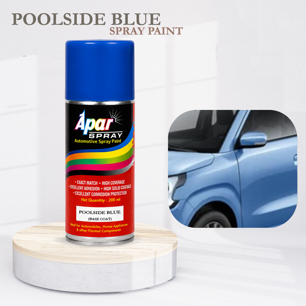 APAR  Spray Paint Poolside Blue (RC Colour Name) +GC Compatible for Maruti Cars -200 ml (Pack of 2-Pcs)