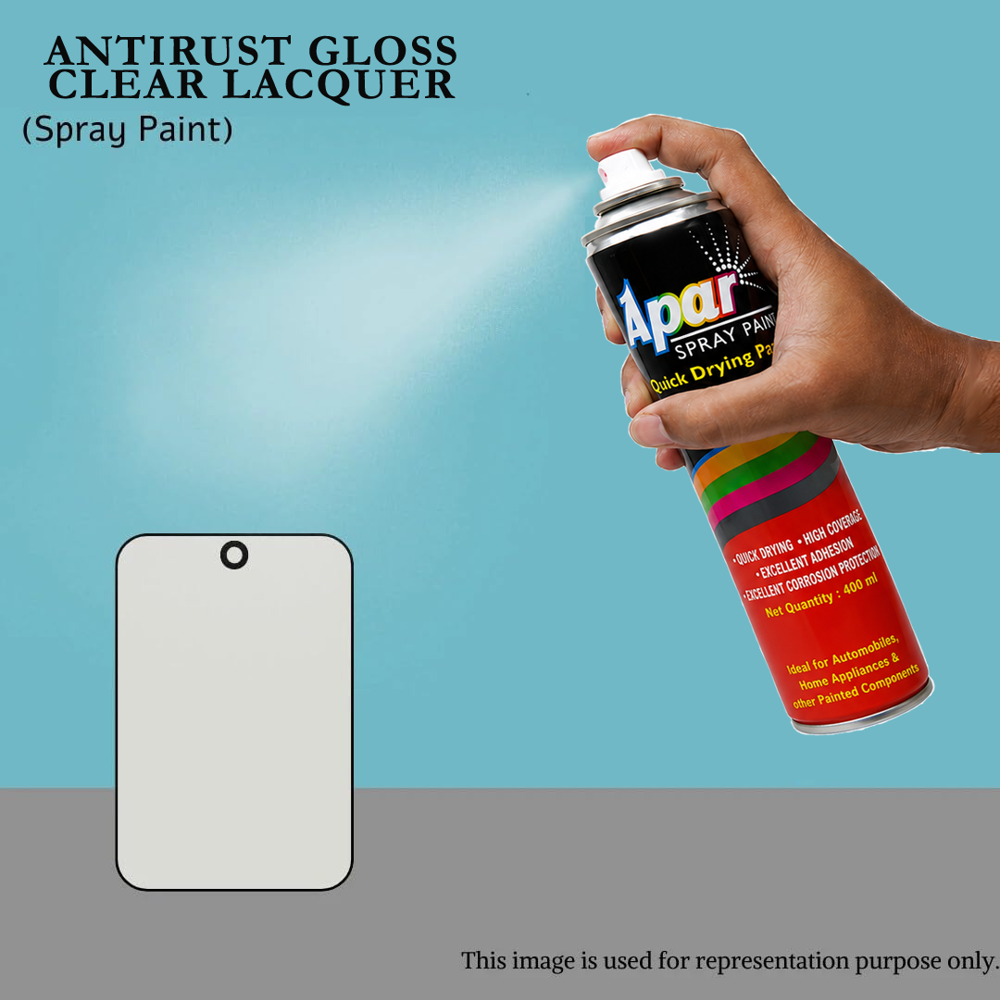 Apar Spray Paint Can Antirust Clear Lacquer - 440 ml, For Metal corrossion protection and shiner for all surfaces like Metal, wood, plastics etc.
