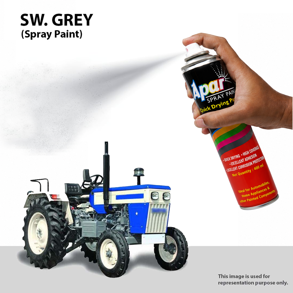 Apar Spray Paint Sw. Grey Compatible for Swaraj Tractors -400 ml