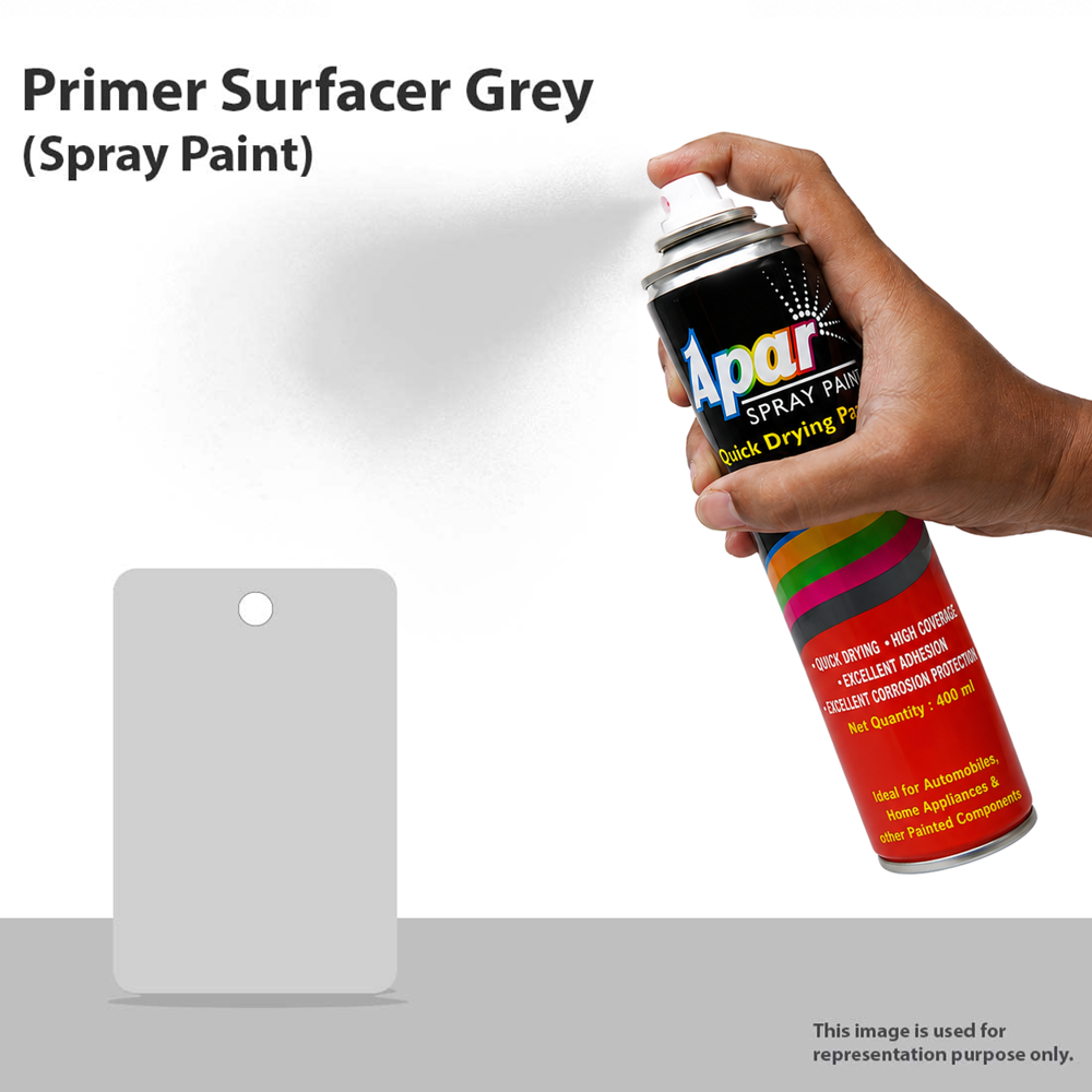 Apar Spray paint Epoxy Primer Surfacer Grey -400 ml, High Rust Protection / For Car, Bike,Scooty, Cycle, Metal Furnitures and industrial parts
