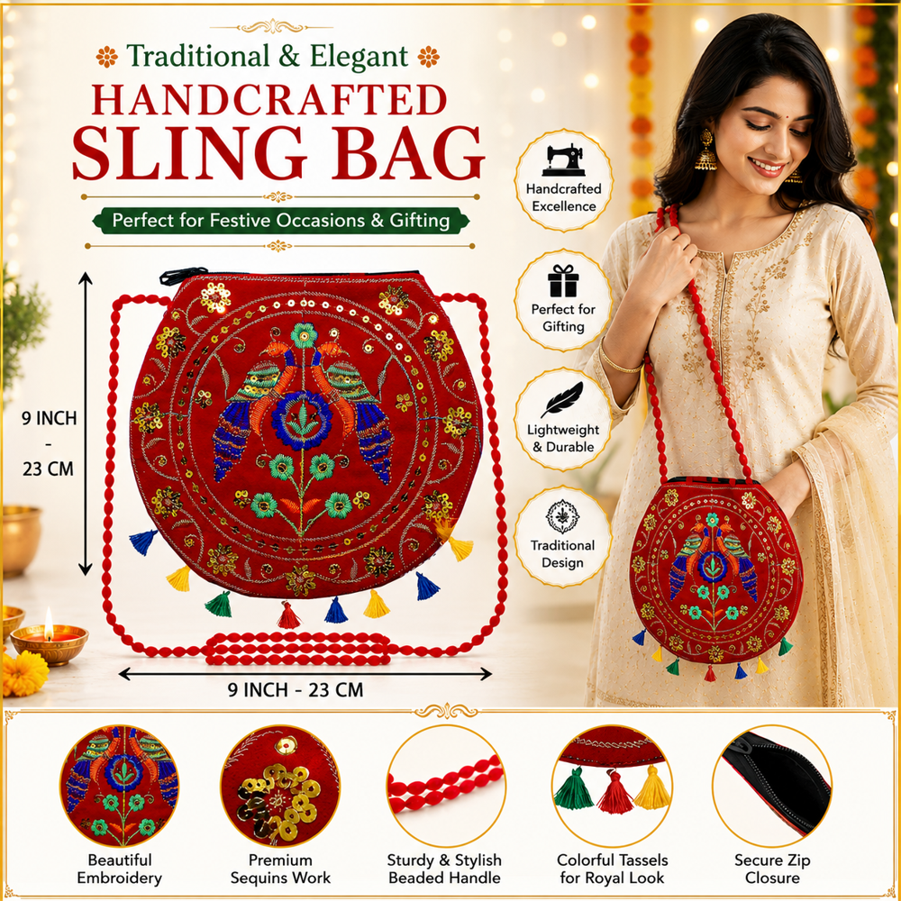 Traditional Handwork Crossbody Bag for Women
