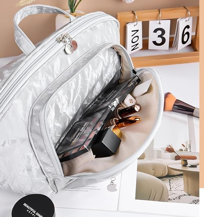 LARGE WIDE OPEN TRAVEL COSMETIC BAG