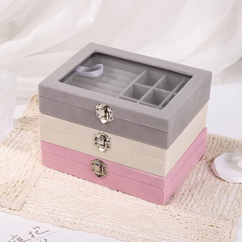 VELVET JEWELLERY BOX 