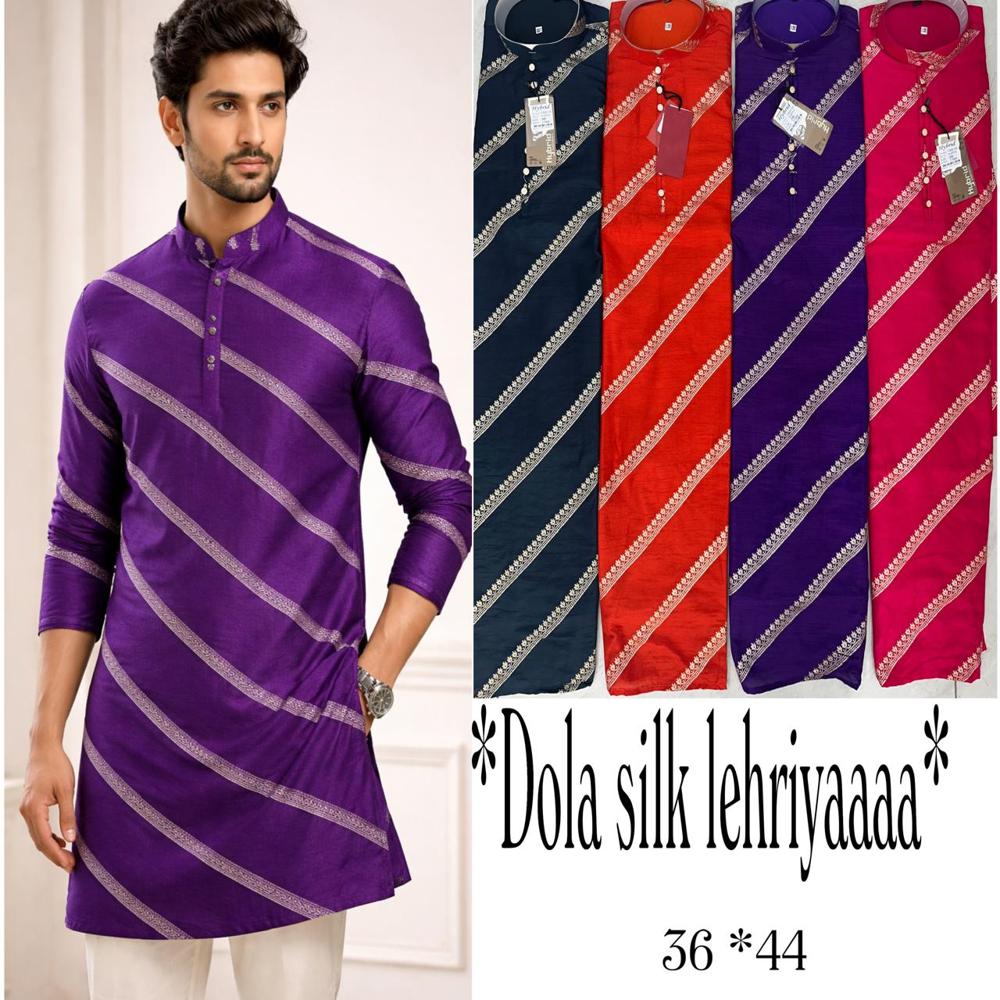 Men Leheriya Dola Silk Kurta