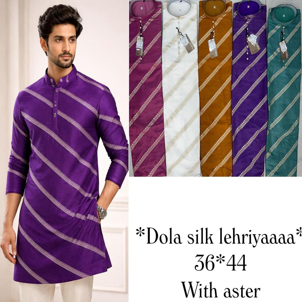 Men Leheriya Dola Silk Kurta