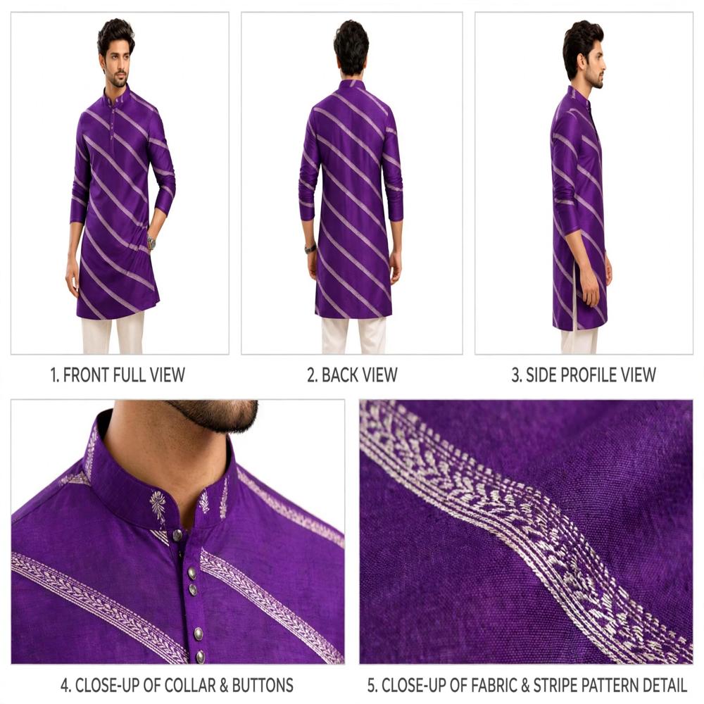 Men Leheriya Dola Silk Kurta