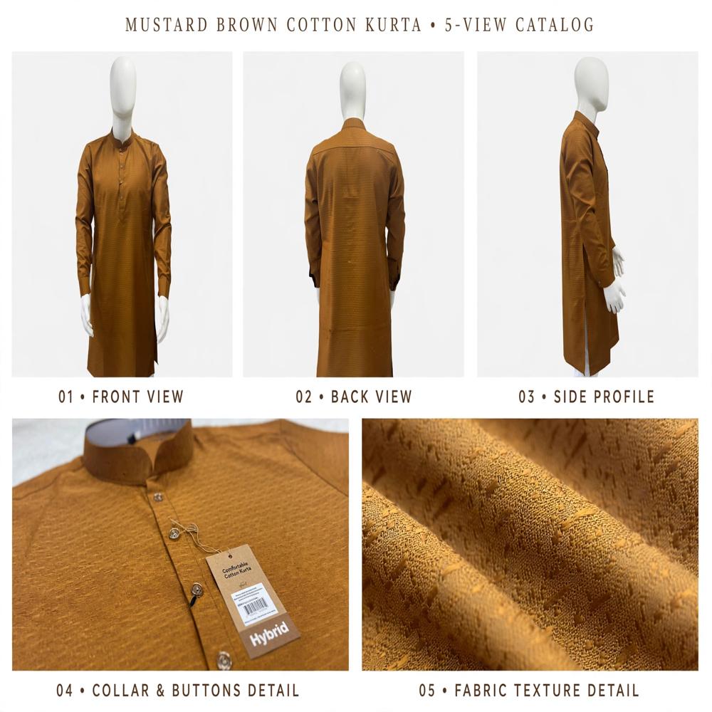 Men Textured Cotton Kurta