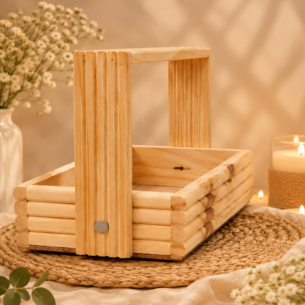 2 Jar Pinewood Basket