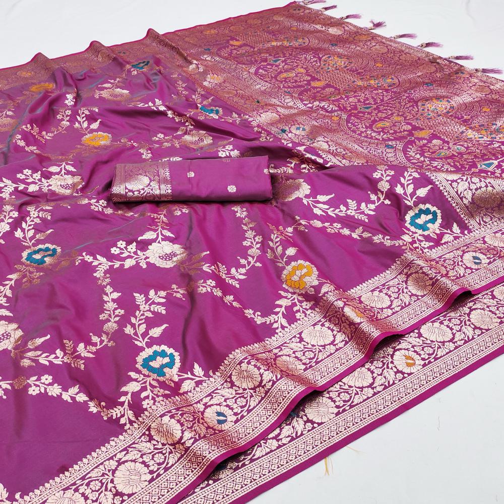 Premium Banarasi Silk Saree Soft Pure Banarasi Silk Saree | Zari Woven Designer Saree | Wholesale Saree Supplier - Color: Multiple Colors Available