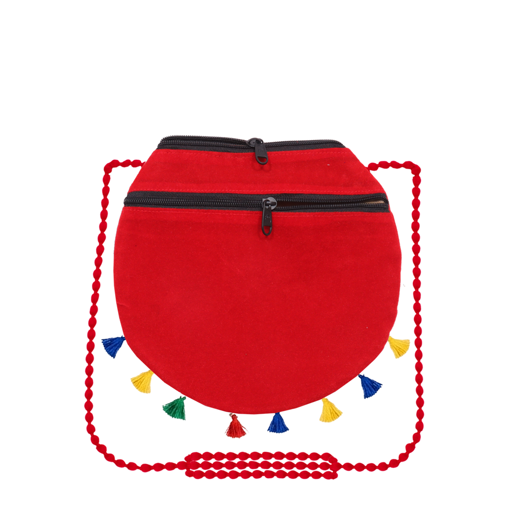 Festive Red Embroidered Sling Bag for Women