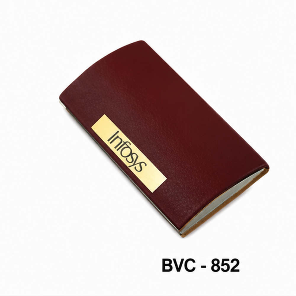 Premium Brown Leather Business Card Holder - Advantage: Customize