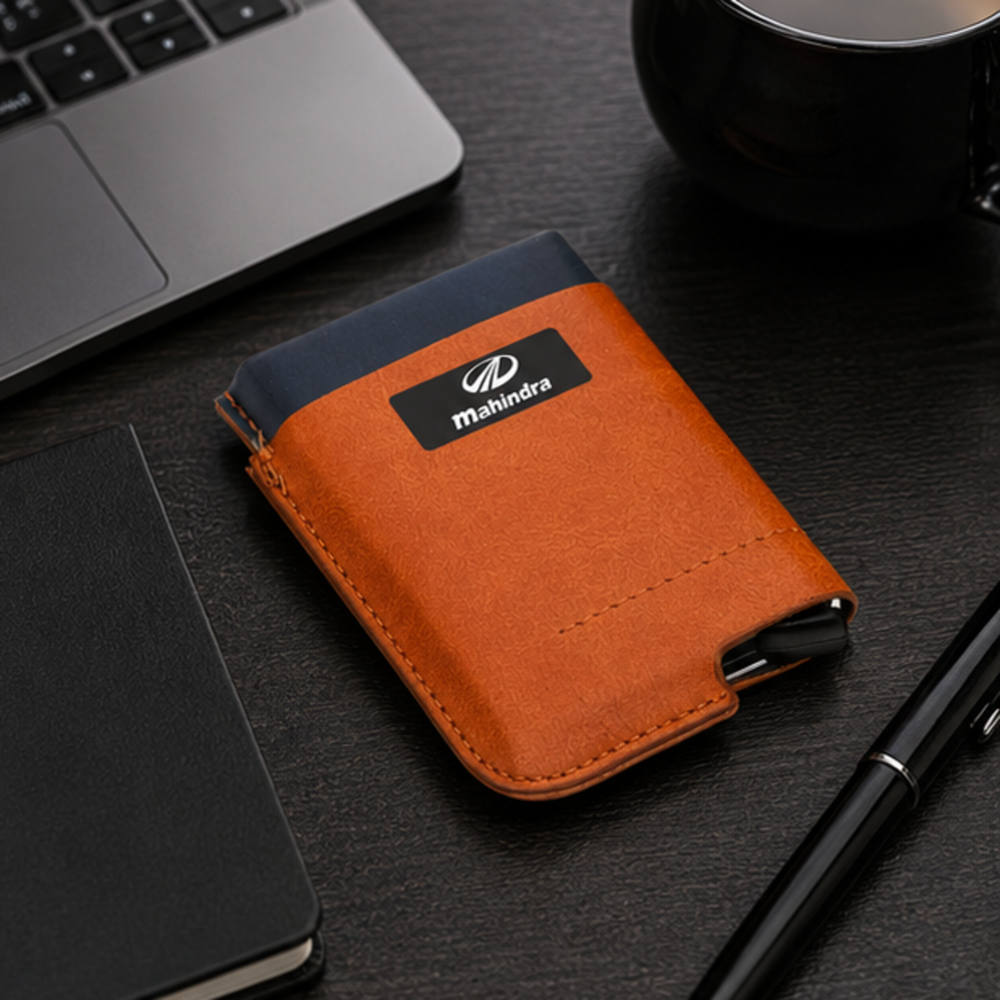 Dual Color PU Sliding Card Holder
