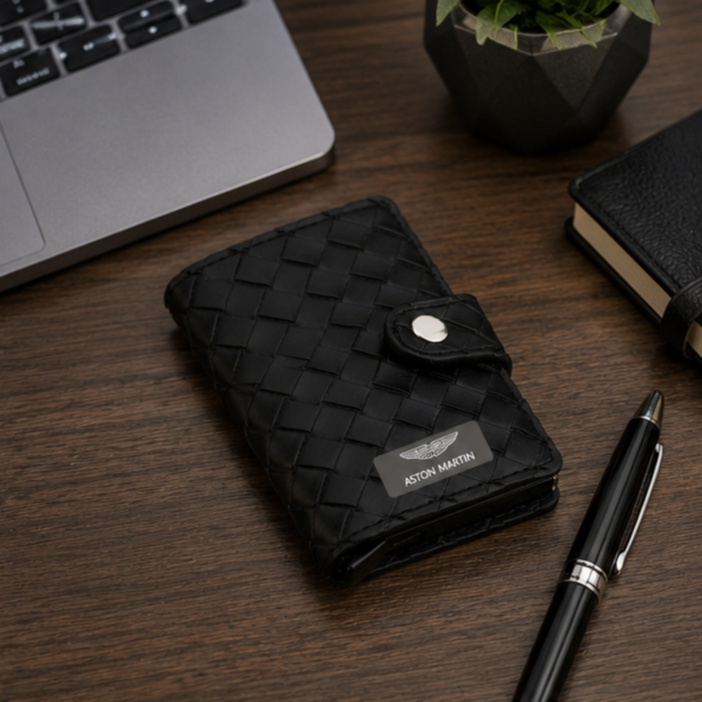 Woven PU Leather Card Holder