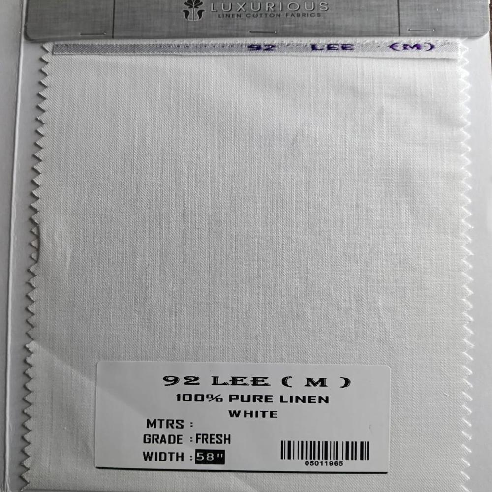 92 Lee Cotton Linen Shirting Fabric 58" - Color: White Colour