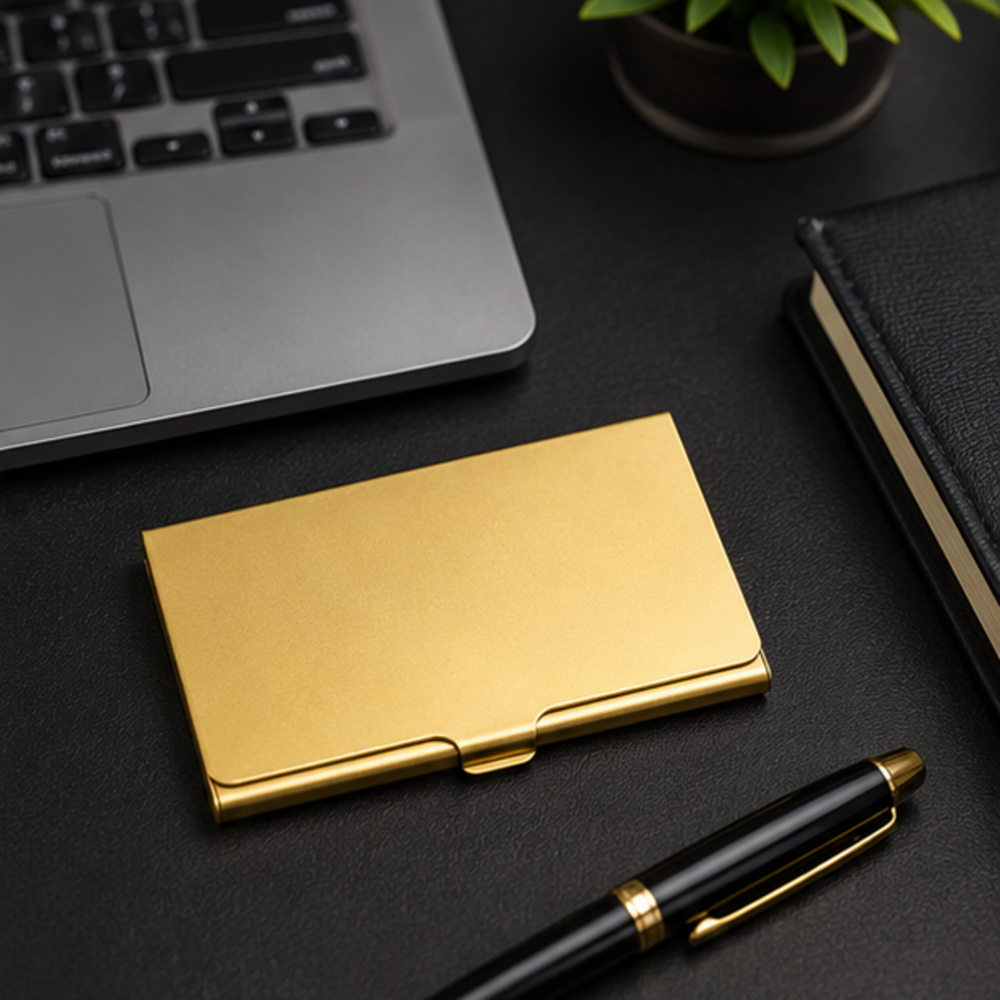 Golden Business Card Holder