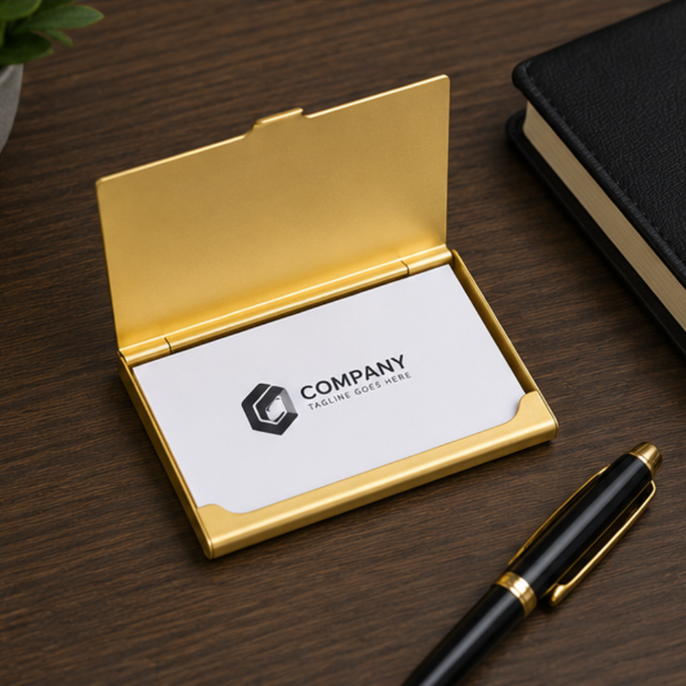 Golden Business Card Holder