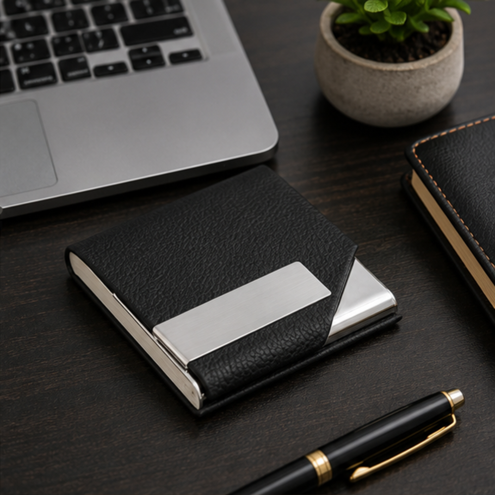 Brushed Metal Visiting Card Holder