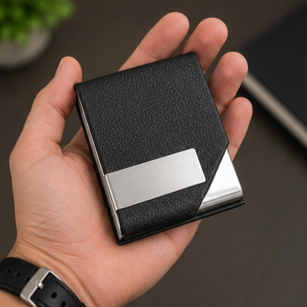 Brushed Metal Visiting Card Holder