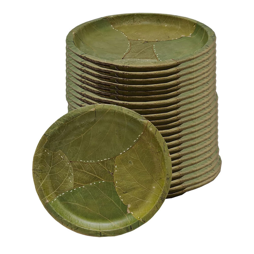 12 Inch Buff Leaf Plate