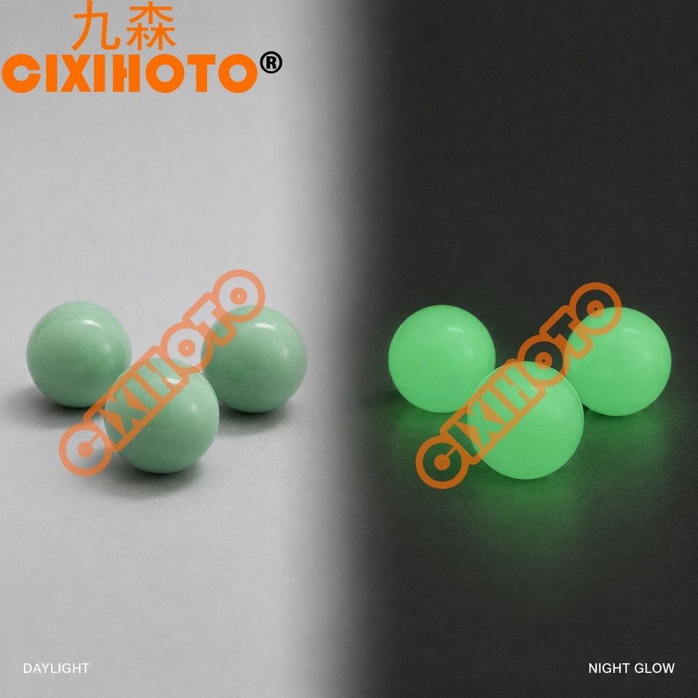 Glow in the Dark ABS Coated Stainless Steel Balls Luminous Plastic Covered Metal Balls Custom Size