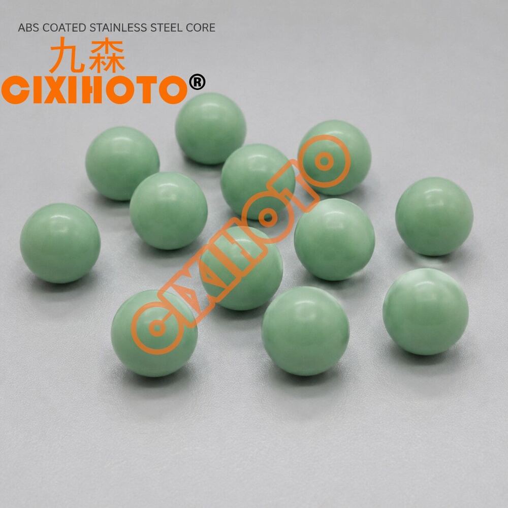Glow in the Dark ABS Coated Stainless Steel Balls Luminous Plastic Covered Metal Balls Custom Size