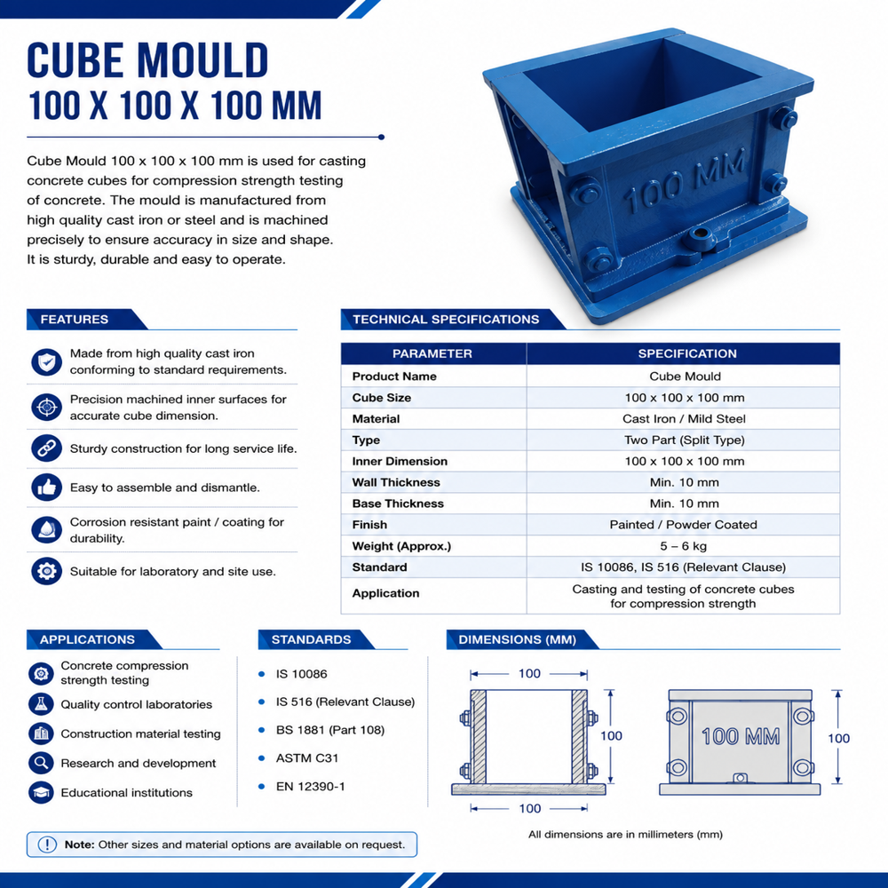 Cube Mould 100x100x100mm
