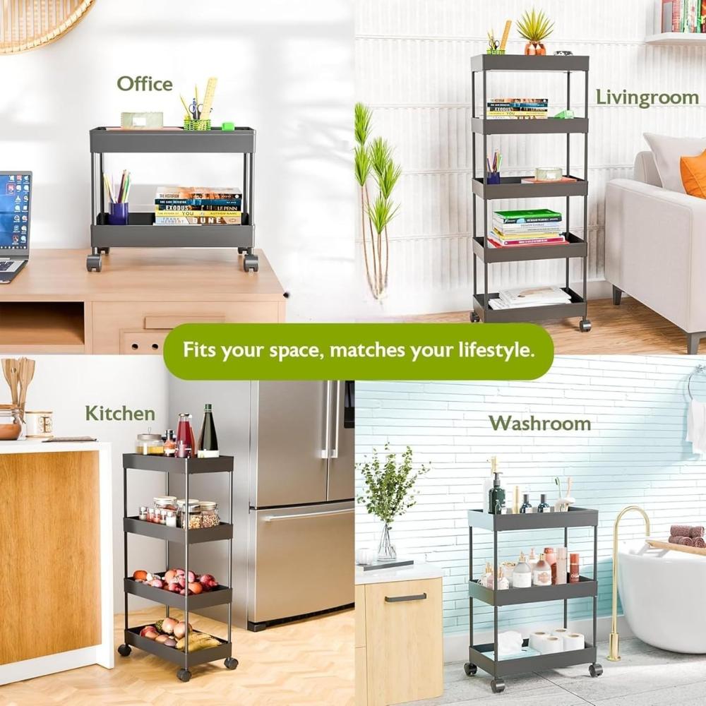 4 Tier Kitchen Storage Rack Trolley