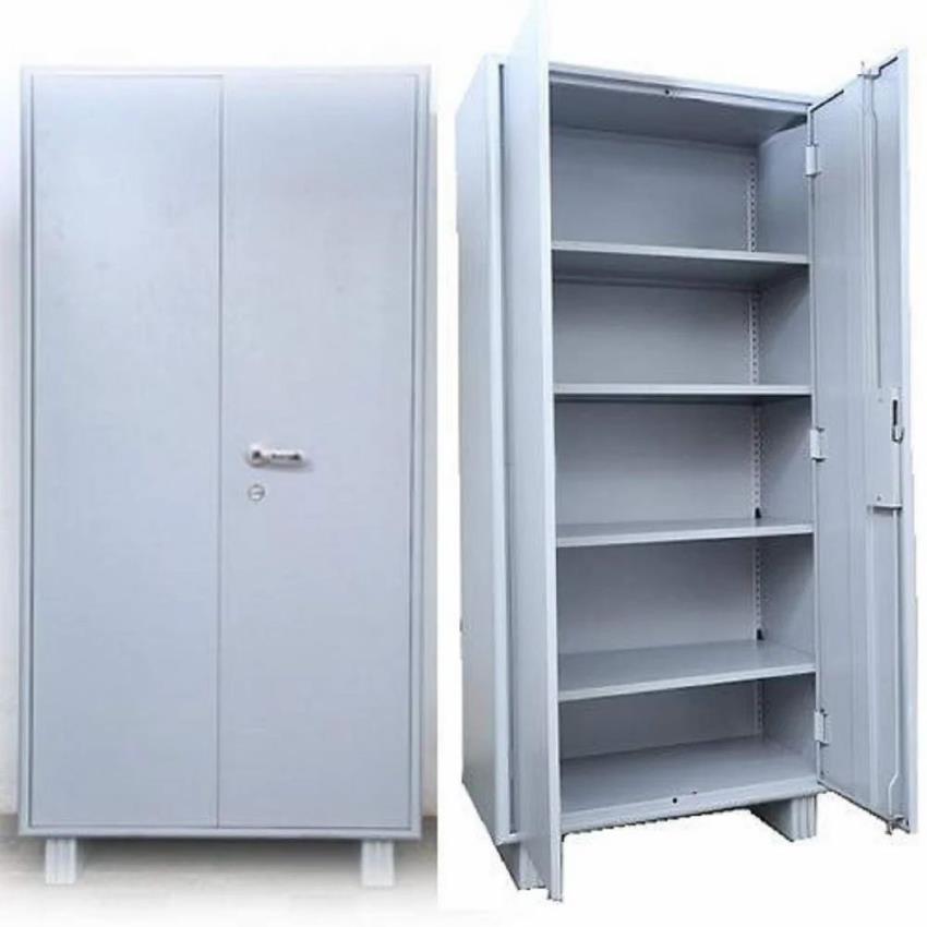 Steel Office Almirah - Color: White And Brown