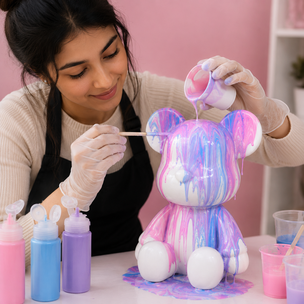 White Fluid Sitting Bear