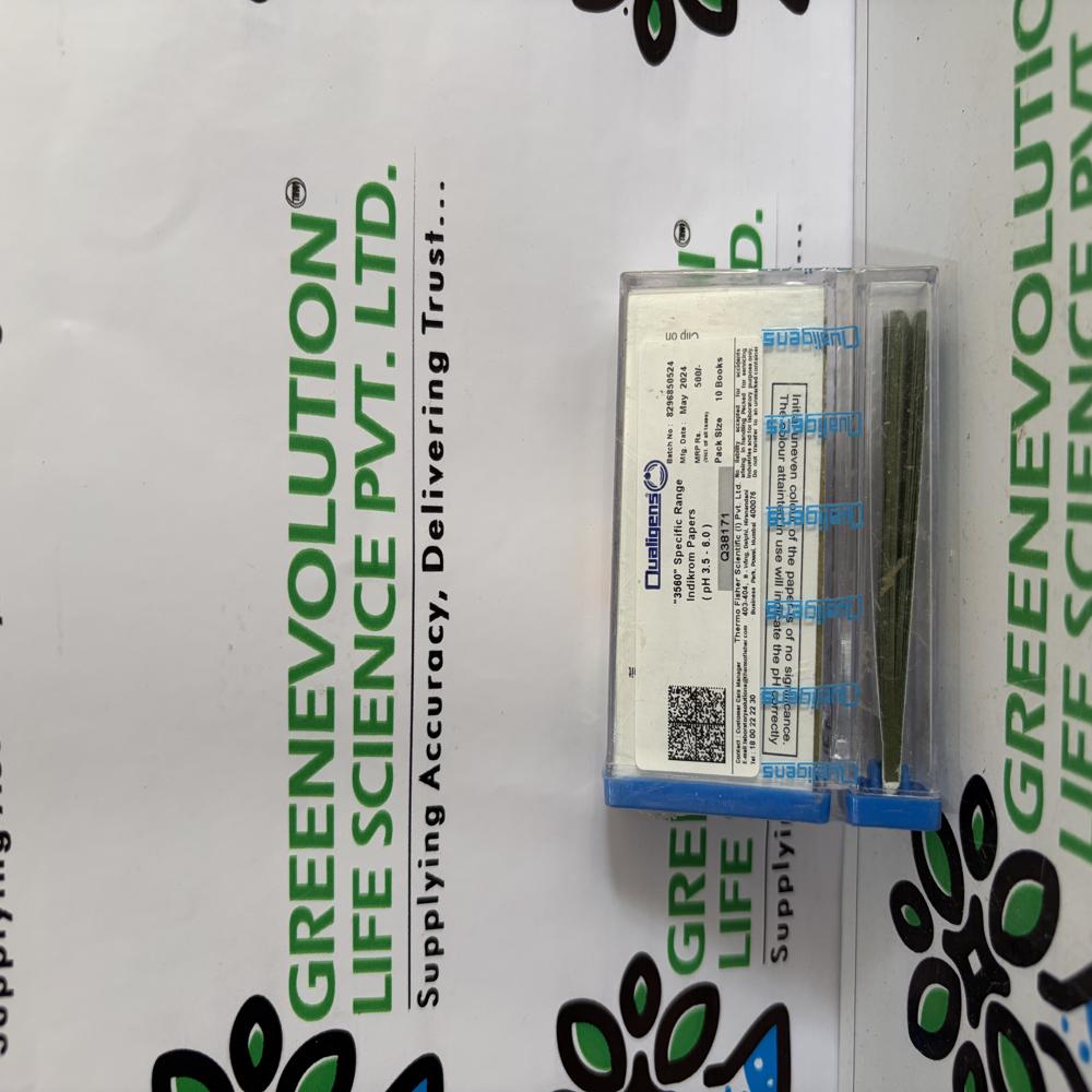 PH Indicator Papers PH 3.5 to 6.0 10books Qualigens