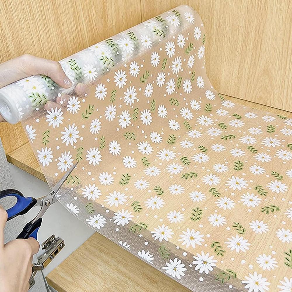 Eva Drawer Liner Mat Non-Adhesive Cabinet Liner For Kitchen Drawer Mat - Flower Leaf 45x300 CM