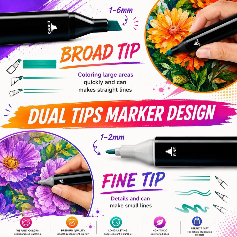 48 Pcs Marker Pen Set