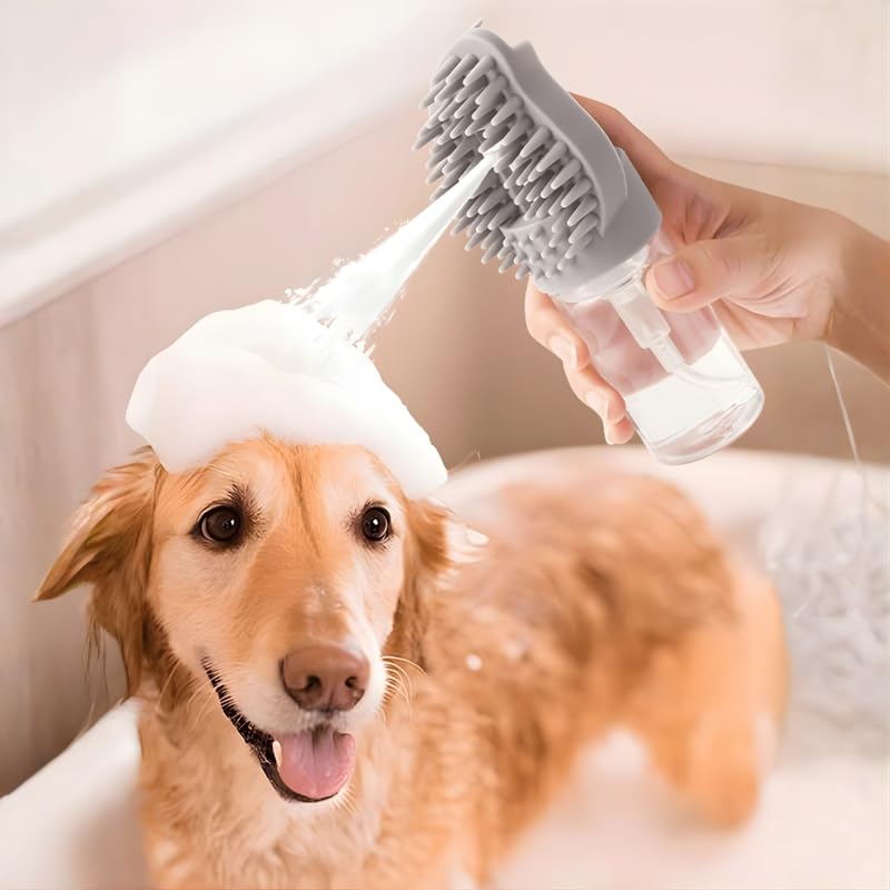 Pet Bath Brush with Soap Dispenser