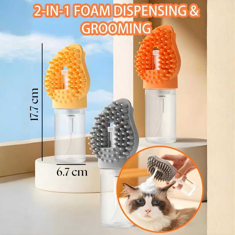 Pet Bath Brush with Soap Dispenser