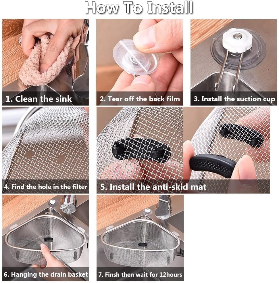 STAINLESS STEEL SINK CORNER STRAINER