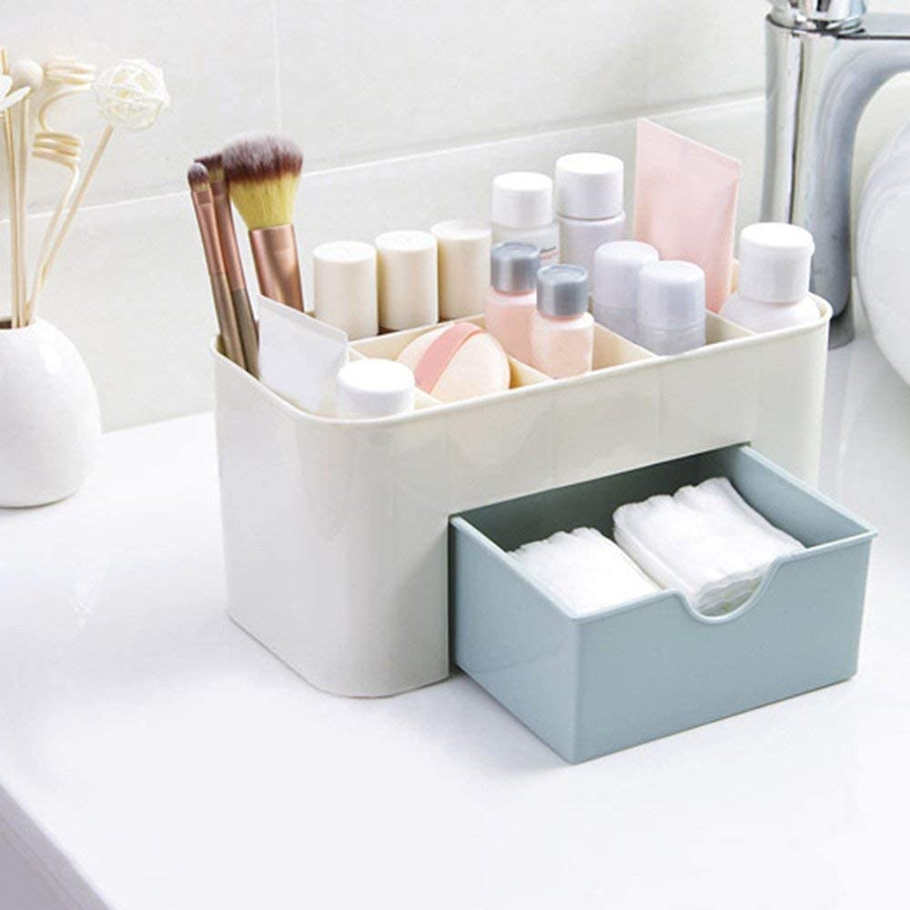 Plastic Cosmetic Storage Box Organizers Desktop Space Saving Makeup Organizer
